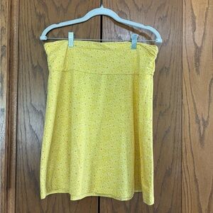Toad&Co Yellow A-Line Skirt with Daisy Pattern